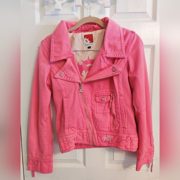 Vintage Gsus Industries Small Pink Moto Jacket - Picture 1 of 3